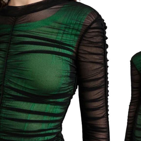 Alexander Wang Double Layer Stretch Mesh Mini Dress Women’s Size Large - Picture 3 of 13